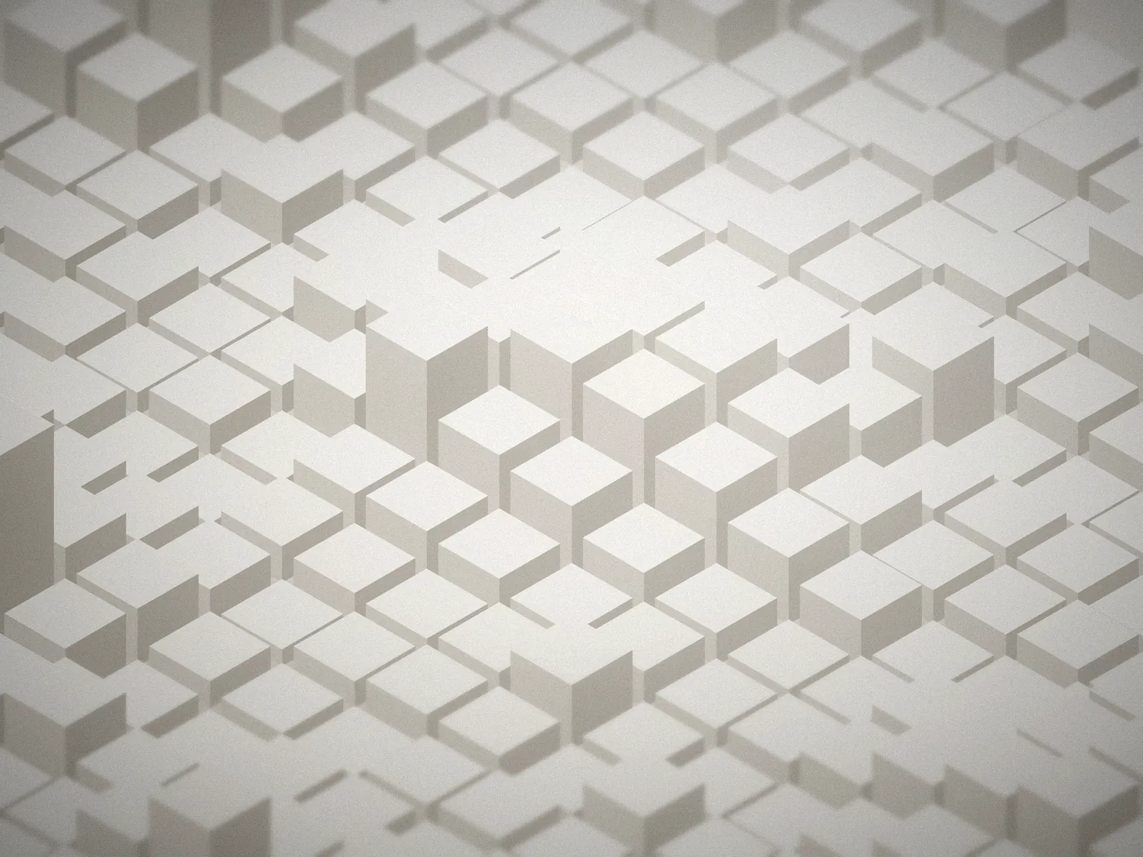 Modular structures in bright studio light, representing a project assembled in defined stages.